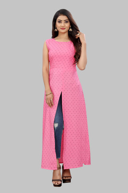 Long Kurtis With Front Cut - Buy Long 