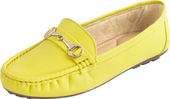 neon yellow loafers