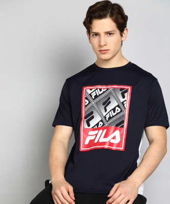 Black and red fila shirt Clearance