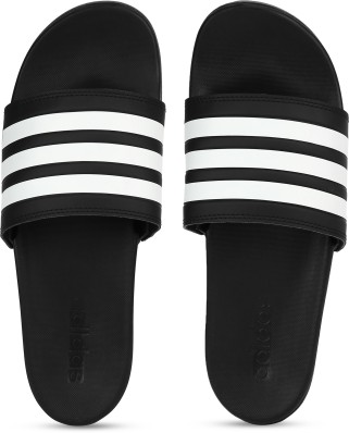 adidas black and white slippers