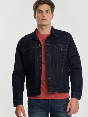 dark blue levi denim jacket