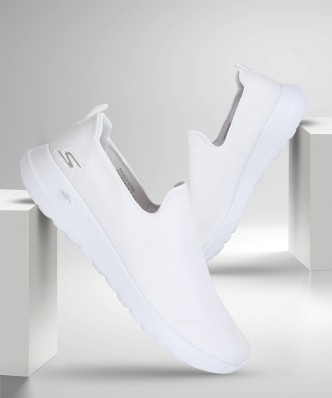 slip on skechers white