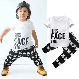 BIBNice Toddler Boy Clothes Kids Summer Outfits Shirt Short Sets 2-7T 
