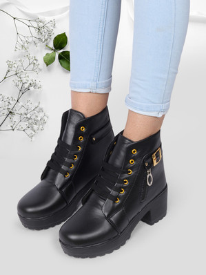Black boots flipkart Sale