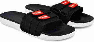 supreme flip flops black