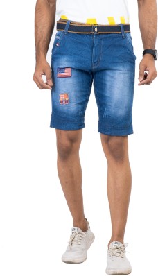 DOINLINE Men's Distressed Jean Shorts Casual Ripped Summer Denim Short Pants with Pockets 