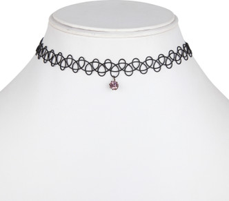 ROCK RARA O Chain Leather Choker Necklace