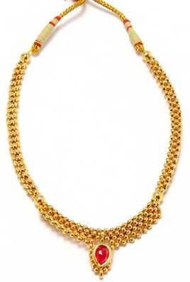 Womens Trendz Half Jhaler Panadi Thushi 24K Gold Plated Alloy Necklace Womens Trendz Half Jhaler Panadi Thushi 24K Gold Plated Alloy Necklace