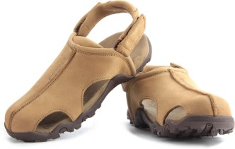 woodland camel floater sandals