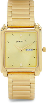 sonata golden wrist watch
