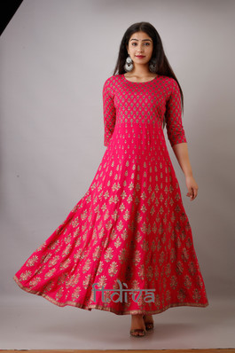stylish long frock with coat