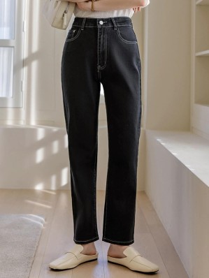 IRO Cotton Gallaw Black Straight Jean Womens Clothing Jeans Straight-leg jeans Save 1% 