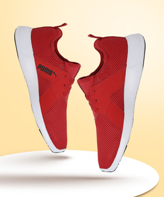 puma all red sneakers