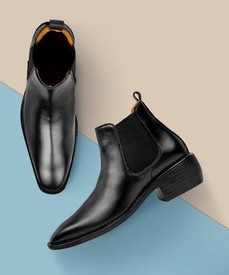 leather black chelsea boots mens