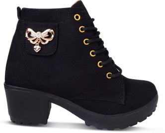 black fur ankle boots ladies