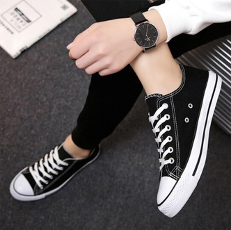 canvas black sneakers