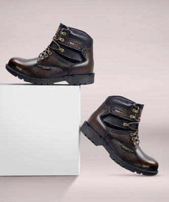 leather ankle high boots