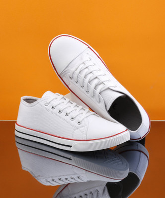 canvas white sneakers