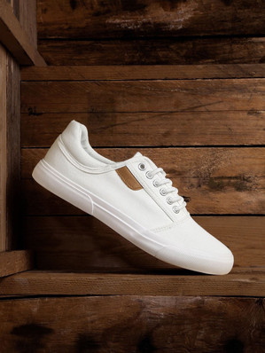 ladies white canvas trainers