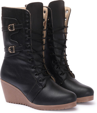 Wedge boots online clearance