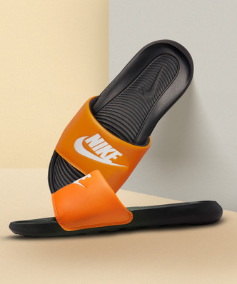 Nike slippers black and orange Clearance