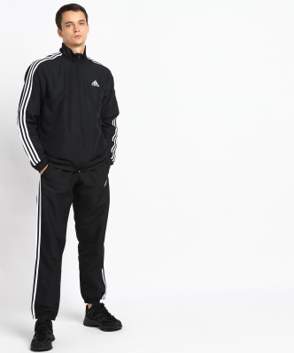 mens black and white adidas tracksuit