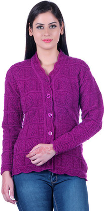 eWools Women Button Solid Cardigan 