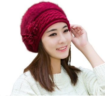 maroon woolen cap