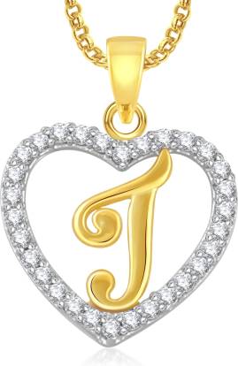 Meenaz J Alphabet Heart Letter J With Chain Love Gifts Jewellery Brass Cubic Zirconia Crystal Alloy Pendant Price In India Buy Meenaz J Alphabet Heart Letter J With Chain Love Gifts