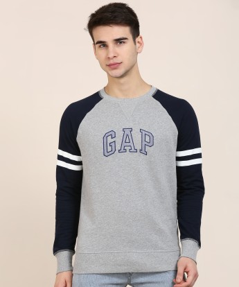 gap full sleeve applique men sweatshirt