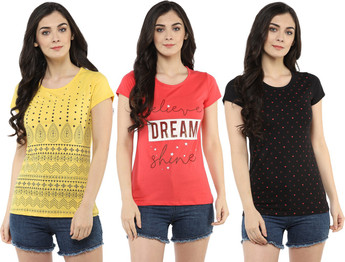 Buy MODEVE Printed Women Round Neck 