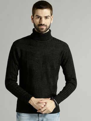 Roadster Striped Turtle Neck Casual Men 