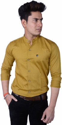D-ZIREE Men Printed Casual Green Shirt 