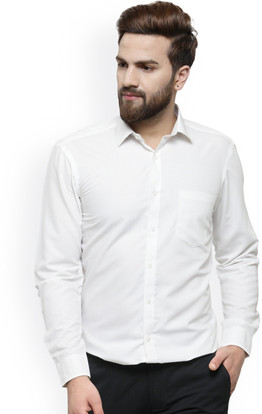 BEST BRAND Men Solid Formal White Shirt 