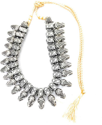 Oxidised Silver Collar Necklace Women 