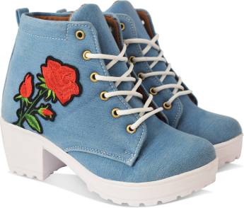 Krafter High Ankle Denim Boots For Womens And Girls Boots For Women Buy Krafter High Ankle Denim Boots For Womens And Girls Boots For Women Online At Best Price Shop