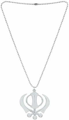 SILVOSWAN Sikh Khanda Locket with Chain 