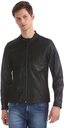 us polo black leather jacket