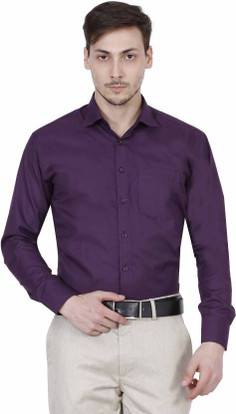 TSS Men Solid Formal Purple Shirt - Buy 