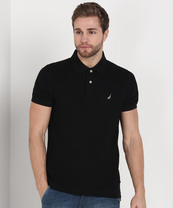 NAUTICA Striped Men Polo Neck Black T 