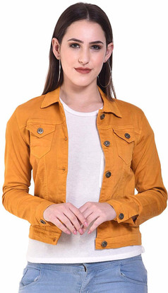 Full Sleeve Solid Women Denim Jacket 