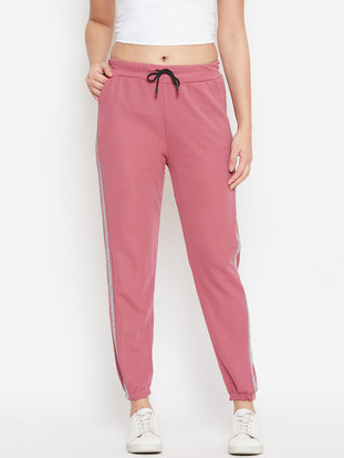 Camey Solid Women Pink Track Pants 