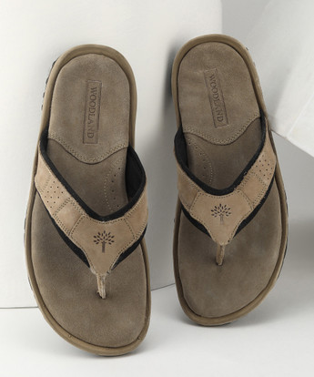 WOODLAND Men Khaki Flats - Buy WOODLAND 
