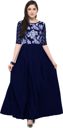 Shivay Style Women Gown Blue Dress 