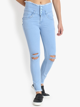 high waist denim Slim Women Blue Jeans 