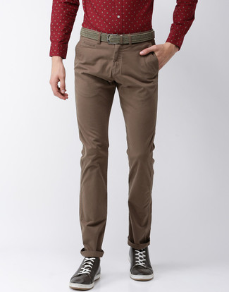 Celio Slim Fit Men Khaki Trousers - Buy 