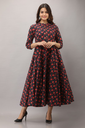 KIMAYRA Women Floral Print Flared Kurta 