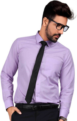 uniform sarees Men Solid Formal Purple 