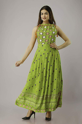 LSZ Women Gown Light Green Dress - Buy 