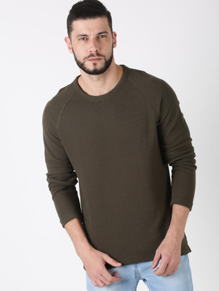 Full Sleeve Self Design Men Sweatshirt 